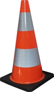 Pachołek drogowy 75cm U-23b | gumowy, 3,2 kg, odblaskowy